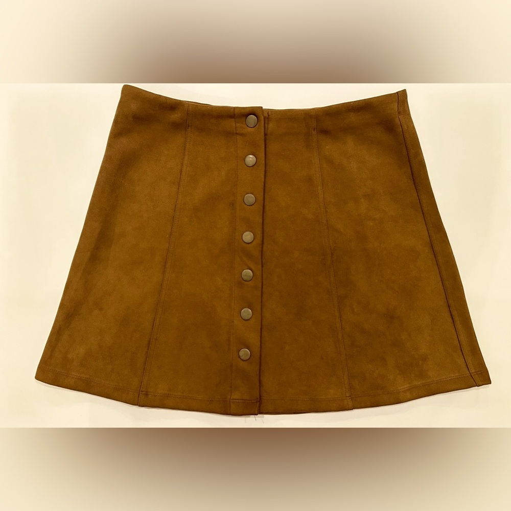Vintage-Inspired Button-Front A-Line Skirt - Picture 1 of 4